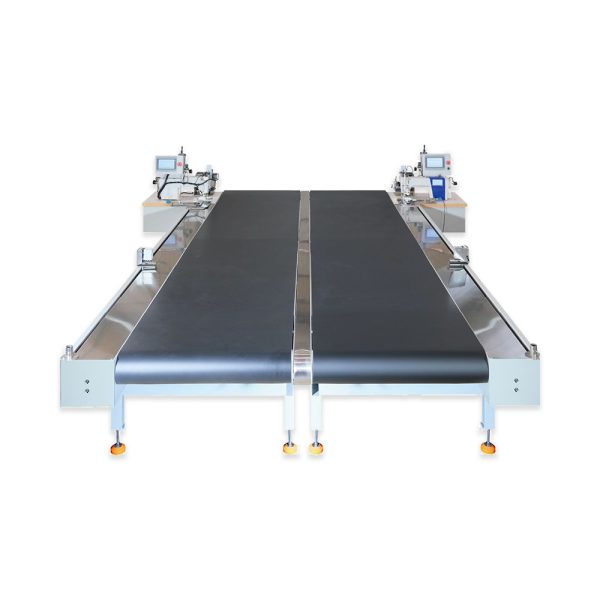 Computerized post-tension double-side sewing production unit
